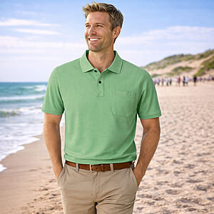 Redmond | Polo-Shirt | Baumwolle Pique | Brusttasche | Hellgr�n