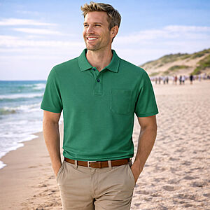 Redmond | Polo-Shirt | Baumwolle Pique | Brusttasche | Gr�n