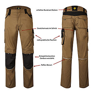 Hans Schfer Workwear | Bundhose Professional | Braun