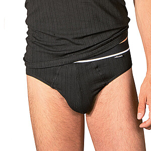 Comazo | Herren-Slip | Elastische Baumwolle | Schwarz