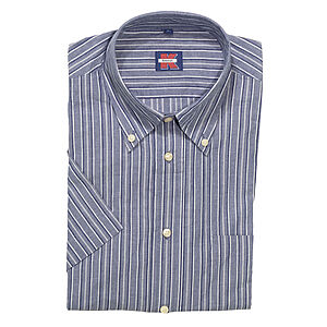 Sommerhemd | Kurzarm | Button-down-Kragen | Baumwolle | Blau