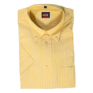 Sommerhemd | Kurzarm | Button-down-Kragen | Baumwolle | Gelb