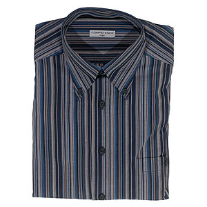 Sport-Hemd | Langarm | Blau Streifen