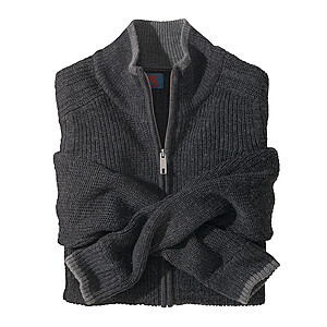 Strickjacke Rippe mit Patentstrick | Farbe anthrazit