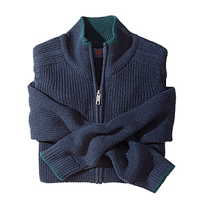 Strickjacke Rippe mit Patentstrick | Farbe marine