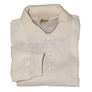 Sweat-Polo | Mit Knopfleiste | Natur