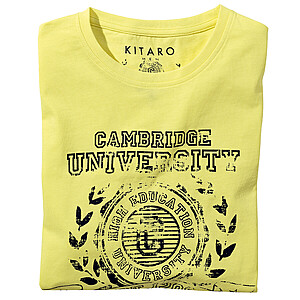 Kitaro | T-Shirt Rundhals | Baumwolle mit Aufdruck | Gelb