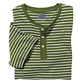 T-Shirt mit Knopfleiste | Serafino oder auch Henley | Baumwolle, Farbe olive