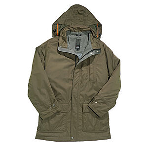 Warme Winterjacke | Mit Kapuze | Oliv