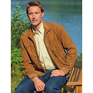 Trapper | Wildleder Blouson aus Ziegenvelours | Farbe cognac