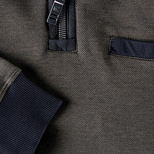 Casa Moda | Sweat Troyer | Baumwolle, mit Brusttasche | Braun