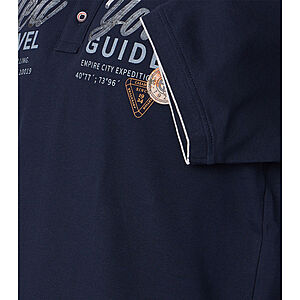 CasaModa | Polo-Hemd mit Applikationen | Halbarm im Club-Stil | Baumwolle | Blau