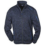 BRIGG | Fleecejacke in Strickoptik | Blau meliert