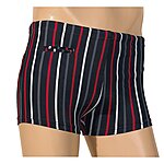 Elemar | Badehose | Farbe schwarz/rot gestreift