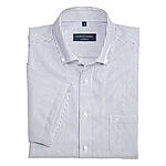 Casa Moda | Bgelfreies City-Hemd | Kurzarm | Reine Baumwolle | Button-down-Kragen | Wei Streifen