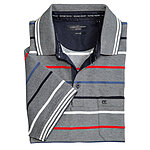 Casa Moda | Bgelfreies Polo-Hemd gestreift | Farbe grau-rot