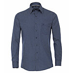 Casa Moda | Langarm-Hemd | Kent-Kragen | Baumwolle-Twill | Minimaldruck | Blau
