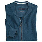 Casa Moda | Mouline-Struktur | Baumwolle Strickjacke | Mit Schubtaschen | Petrol-Blau