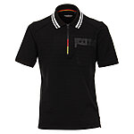 Casa Moda | Polo Pique Fan-Shirt | Mit Zipper + Rcken-Nummer | Farbe schwarz