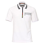 Casa Moda | Polo Pique Fan-Shirt | Mit Zipper + Rcken-Nummer | Farbe wei