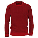 Casa Moda | Rundhals Pullover | Baumwolle mit Wabenstruktur | Farbe Rot