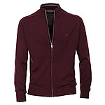 Casa Moda | Strickjacke | Cardigan mit Reiverschluss | Reine Baumwolle, mit Zipper | Farbe Burgund