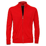 Casa Moda | Strickjacke | Cardigan mit Reiverschluss | Reine Baumwolle, mit Zipper | Farbe rot