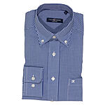 CasaModa | Bgelfreies Hemd | Button-Down-Kragen | Baumwolle | Marine Vichy-Karo