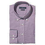 CasaModa | Bgelfreies Hemd | Button-Down-Kragen | Baumwolle | Pflaume Vichy-Karo