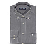 CasaModa | Bgelfreies Hemd | Button-Down-Kragen | Baumwolle | Schwarz Vichy-Karo