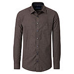CasaModa | Freizeithemd | Baumwoll-Twill | Kent-Kragen | Braun Melange