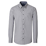 CasaModa | Freizeithemd | Popeline Minimal-Druck | Button down Kragen | Grau
