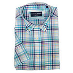 CasaModa | Kurzarm-Hemd | Button-Down-Kragen | Baumwolle | Karo Trkis