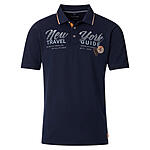 CasaModa | Polo-Hemd mit Applikationen | Halbarm im Club-Stil | Baumwolle | Blau
