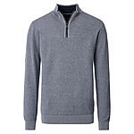 CasaModa | Pullover mit Troyer-Kragen | Baumwolle Strukturstrick | Blaugrau