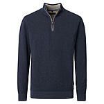 CasaModa | Pullover mit Troyer-Kragen | Baumwolle Strukturstrick | Marine