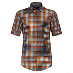 CasaModa | Sporthemd Baumwolle | Halbarm | Button-down-Kragen | Sportkaro Terra