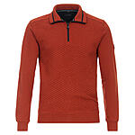 CasaModa | Struktur Sweat-Shirt | Troyerkragen | Terracotta