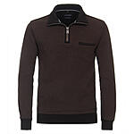 CasaModa | Sweat Shirt | Troyer Kragen | Baumwolle | Braun