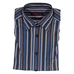 Cotton Island | Freizeithemd | Baumwoll-Twill | Blau Streifen