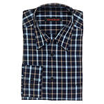 CottonIsland | Hemd mit Vario-Kragen | Baumwolle | Blau/Karo