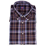 Freizeit-Hemd | Baumwolle | Button-Down-Kragen | Braun Karo