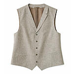 Gebr�der Weis | Leichte Weste mit Revers-Kragen | Leinen-Optik | Sand