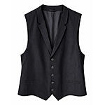 Gebr�der Weis | Leichte Weste mit Revers-Kragen | Leinen-Optik | Schwarz