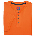 Kimmich | Elastisches Henley Piqu mit Knopfleiste | Farbe orange