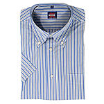 Kimmich | Sommerhemd | Kurzarm Baumwolle | Button down Kragen | Blau Streifen