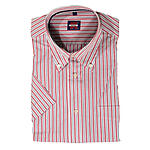 Kimmich | Sommerhemd | Kurzarm Baumwolle | Button down Kragen | Rot Streifen