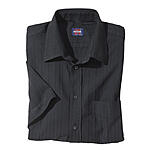 Kurzarmhemd | Uni-Sportiv | Kent-Kragen | Baumwolle | Schwarz