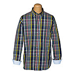 Langarm-Sport-Hemd | Button-Down-Kragen | Multicolour / Karo