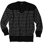 Luc Moel | Pullover Reine Merinowolle | V-Ausschnitt | Anthrazit-Schiefer